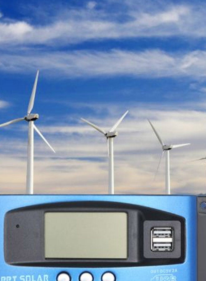 NIBEMINENT Dual USB LCD Display Solar Charge Controller Black/Blue - Image 2