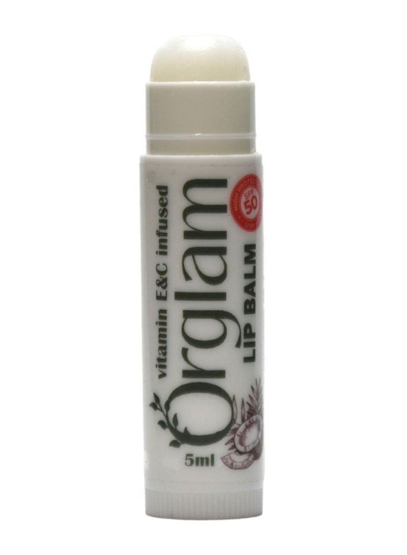 Orglam Coconut Lip Balm (SPF 50+) (Vitamin E&C infused) - Image 2