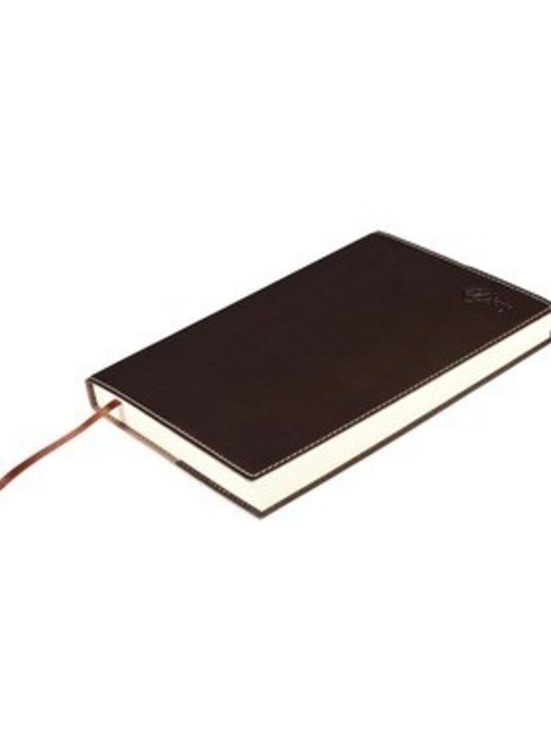 FIS® 2025 Diary, Italian PU Materials, Soft Jacket Cover with Sewn, A5 Size(14.8x21cm), English, Dark Brown Color-FSDI17E25DBR