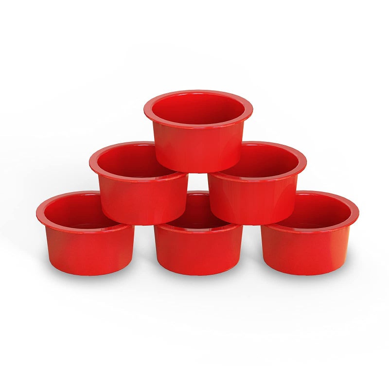 SILIVO 4 inch Silicone Cake Tin 6pcs Mini Cake Tins Round10cm Silicone Cake Moulds for Baking Small Cakes Cupcake Muffin Cheesecake