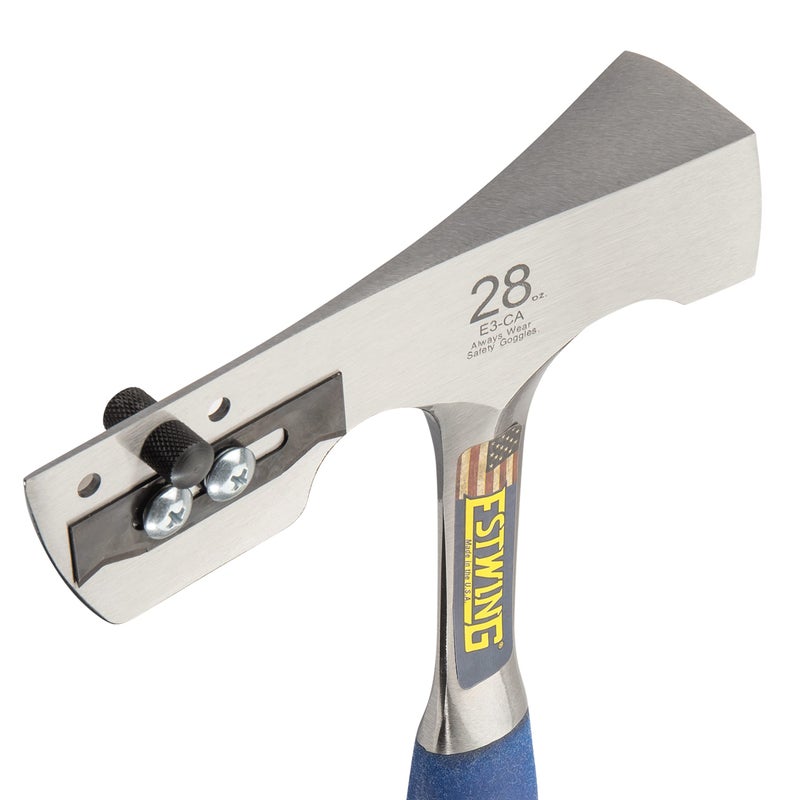 ESTWING Shingler's Hammer - 28 oz Roofer's Tool with Milled Face & Shock Reduction Grip - E3-CA, Silver - Image 3