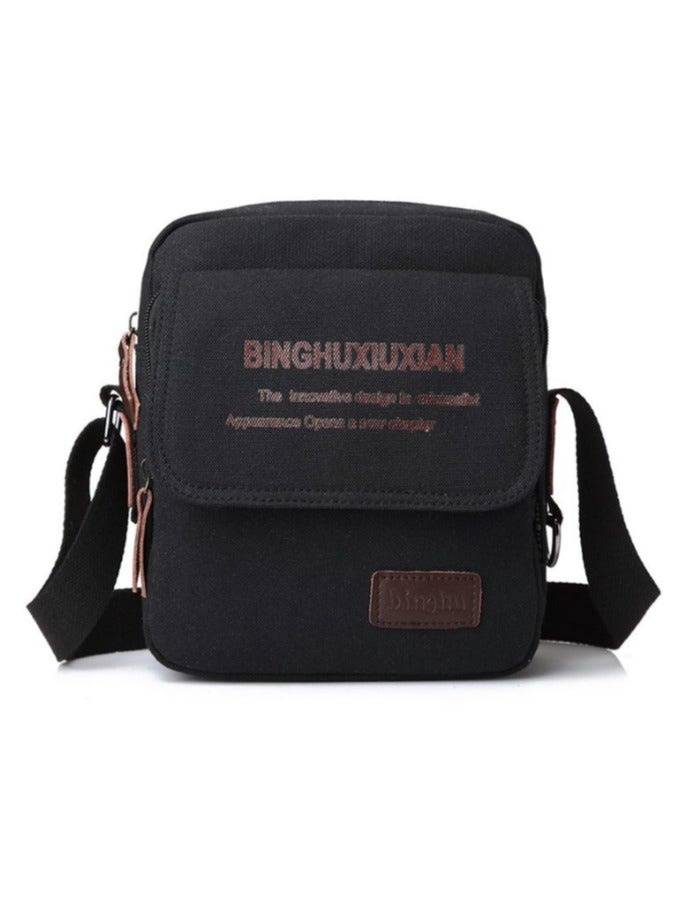 Bingo Black crossbody bag with slanted shoulder strap