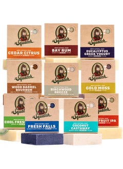 Dr. Squatch Dr Squatch Mens Natural Bar Soap Gift Set 10 Pack  Birchwood Breeze Fresh Falls Wood Barrel Bourbon Coconut Castaway Cedar Citrus Bay Rum Soap and more 