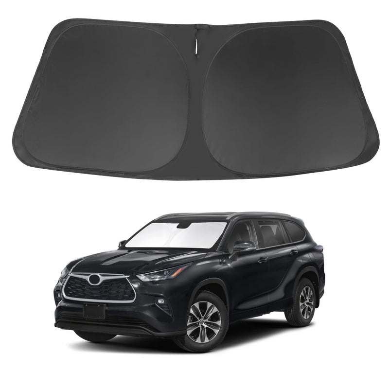 Windshield Sun Shade Front Sunshade Foldable Sun Visor Protector Custom Fit 20202024 2025 2026 Toyota Highlander Accessories Keep Your Car Cooler