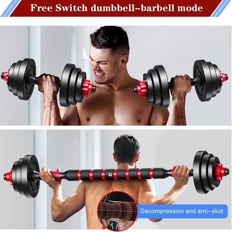BCBIG Adjustable-Dumbbells-Sets,Free Weights-20lb(10lb*2) Dumbbells Set of 2 Convertible To Barbell A Pair of Lightweight for Home Gym,Women and Men Equipment - Image 4