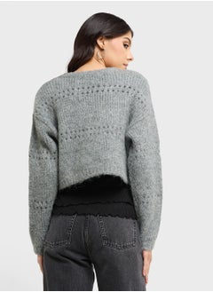 VERO MODA Open Work Tie Detail Cardigan  - Image 2