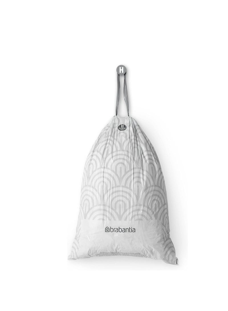 برابانتيا أكياس نفايات برابانتيا PerfectFit مقاس H (50–60 لتر) – 20 كيس أبيض - Image 3