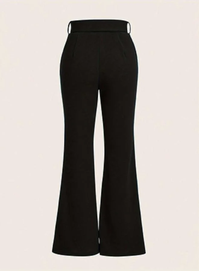 تايك تو Black Tie-Waist Flared Pants