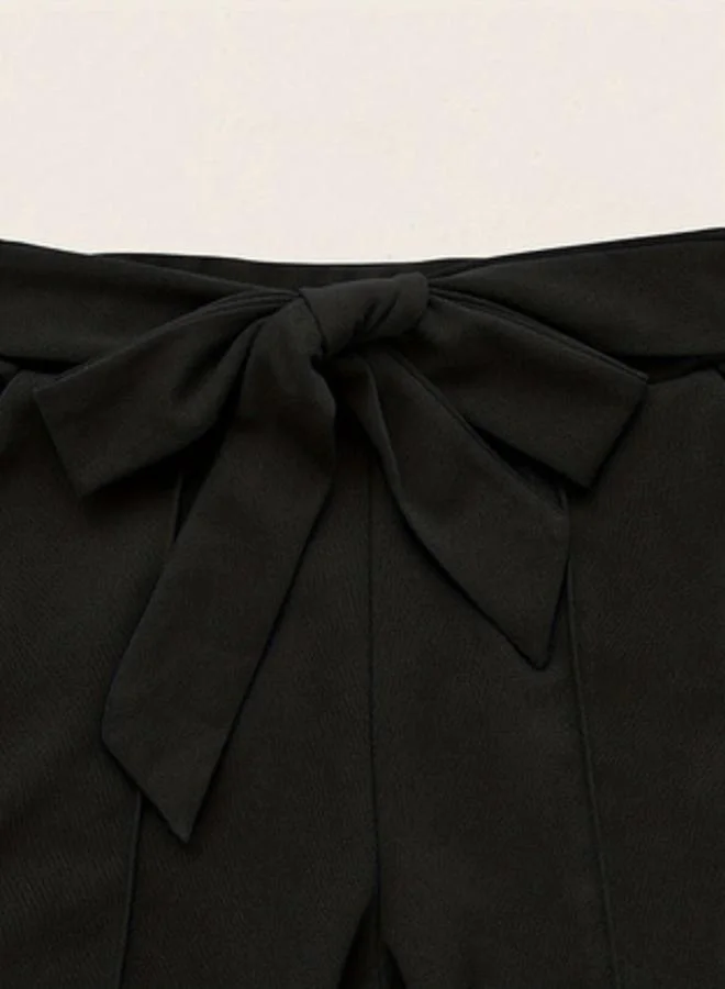 Take Two  Black Tie-Waist Flared Pants for Women | Best Price UAE