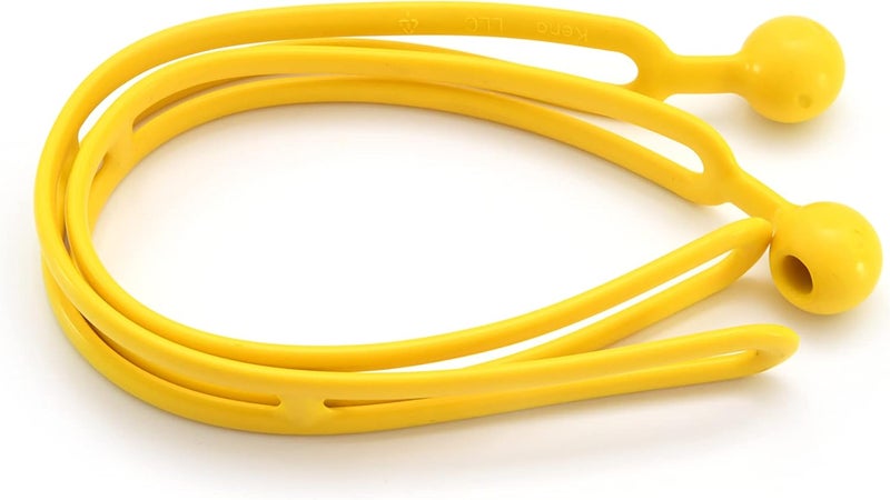 BLUBIRD Rapid Tie 16 Non Marring Adjustable Extendable Strap Patented Ball  Rung Ties for Bundling  TieDowns UVResistant No Recoil Made in USA Pack of 2 Yellow - Image 1