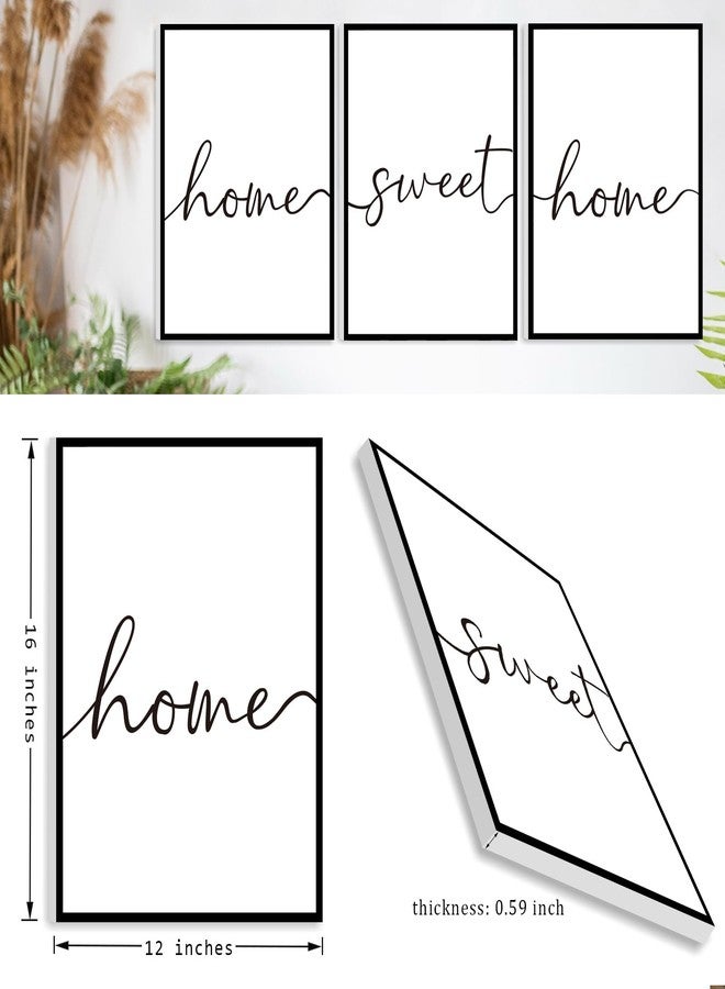 WALTSOM FRAMED Home Sweet Home Wall Art, Modern Home Sweet Home Sign for Large Living Room Wall Decor (Ready to Hang, Set of 3, 12x16 Inch, Framed) - Image 5