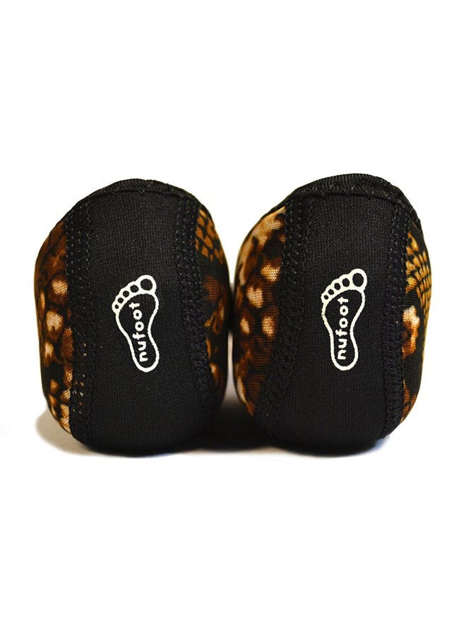 Nufoot Ballet Flats Women's Slippers, Travel Slippers, Yoga Socks, Indoor Shoes, Gold Snake, Large - Image 5