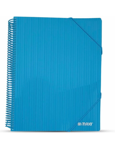 Maxi Spiral Display Book 40 Pocket Turquoise, Clear Pockets Book File Folder Document Presentation Organizer for Portfolio Music Artwork Display for School Business Office