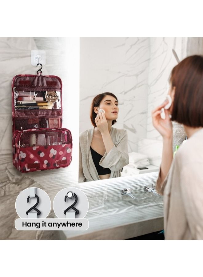 Travel Toiletry Bag Organizer Handy Cosmetic Bag Large Capacity Makeup Bag Portable Foldable Makeup Bag with Hook Organizer Cosmetic Bag for Men and Women - Image 3