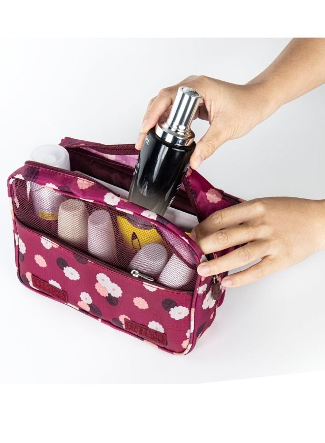 Travel Toiletry Bag Organizer Handy Cosmetic Bag Large Capacity Makeup Bag Portable Foldable Makeup Bag with Hook Organizer Cosmetic Bag for Men and Women - Image 4