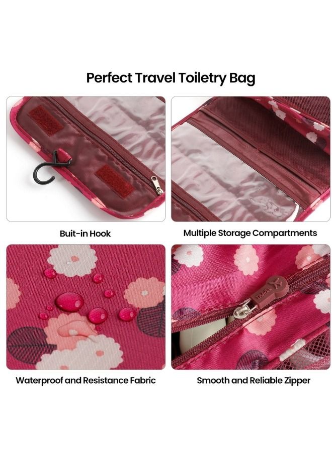 Travel Toiletry Bag Organizer Handy Cosmetic Bag Large Capacity Makeup Bag Portable Foldable Makeup Bag with Hook Organizer Cosmetic Bag for Men and Women - Image 5