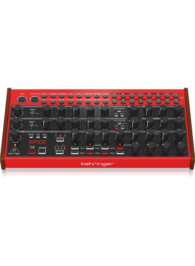 behringer SPICE Analog Semi-Modular Polyrhythmic Synthesizer with 2 Oscillators, 4 Sub-Oscillators, Multi-Mode Filter and Dual 4-Step Sequencer - Image 2