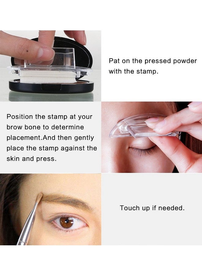 GL-Turelifes Eyebrow Stamp Powder Perfect Eyebrow Power Seal Nature Brow Stamp Makeup Tool Delicate Eyebrow Shape For Professional And Beginner (6 Dark Brown) - Image 5