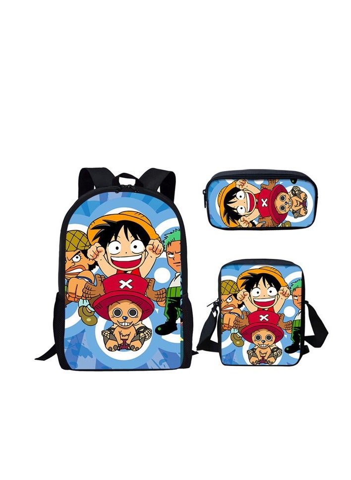 One Piece Backpack Primary And Secondary School Bags One Piece Backpack Cartoon School Bag Three-piece Set  - Image 1