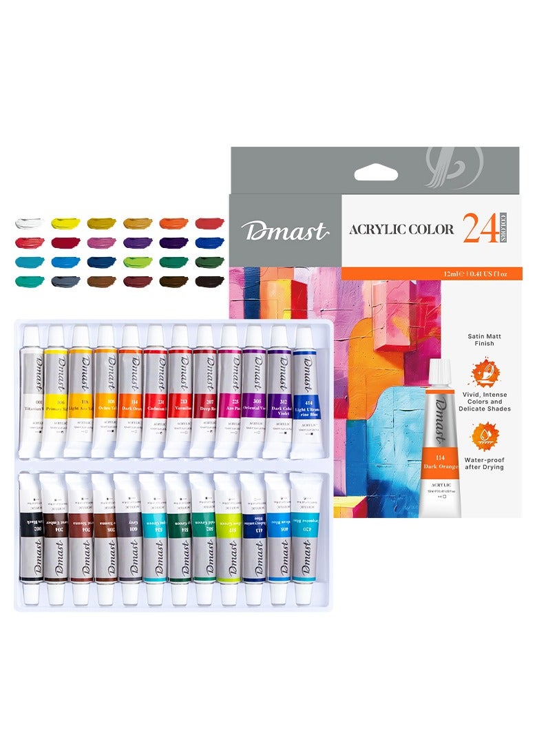 Deli Dmast EC331-24 Acrylic Color #24 – Satin Matt Finish, Vivid Colors, 12ml
