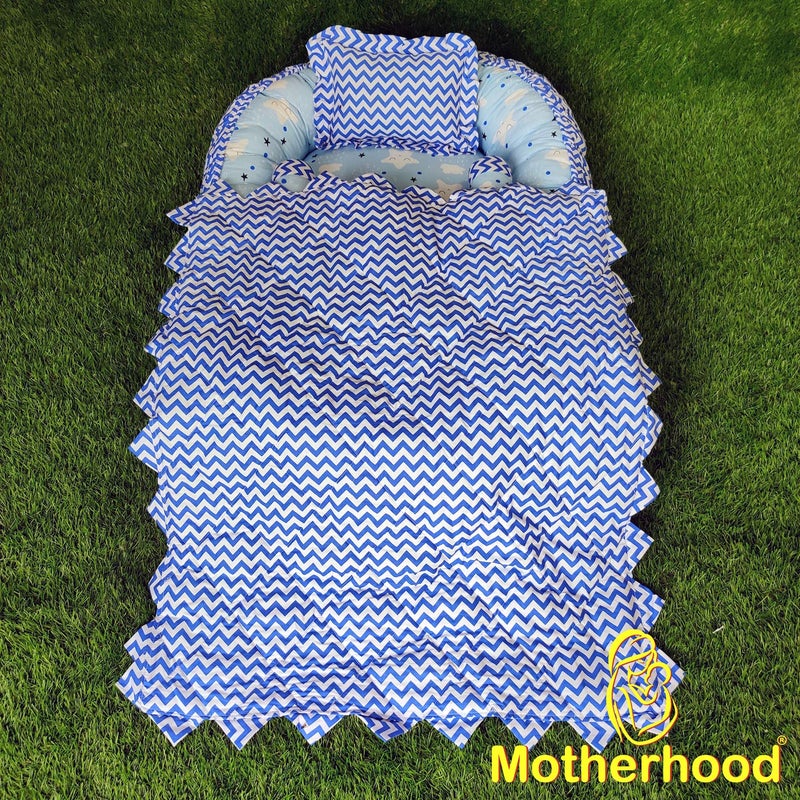 MOTHERHOOD MOTHERHOOD Baby Nest Bed with 3 pc Baby Pillow and 1 Large Baby Blanket Luxury UltraSoft Comfortable Baby Mattress Bed Sleeper Bedding Set coSleeper for Newborn to Toddlers Sky - Image 2