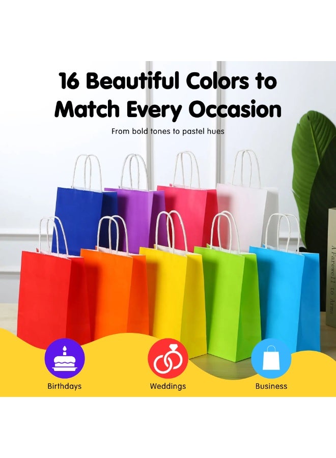 Nexso 32PCS Kraft Paper Gift Bag with Handles | Small Gift Bags (21x15x8cm) – Multicolour Paper Bag for Birthdays, Weddings, Baby Showers, Return Gifts Favour Bags, Crafting & Special Events Bullet Points: - Image 3