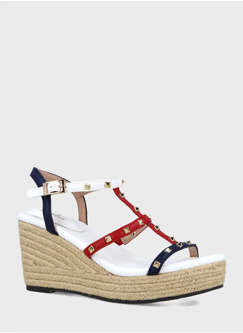 MENBUR Open Toe Wedge Sandals