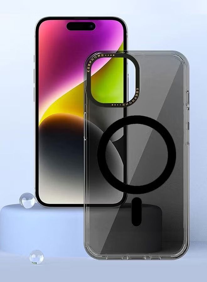 Zaboon iPhone 14 Pro Max ISET Case Compatible With MagSafe Charging, Hard PC Clear Case Grey - Image 2