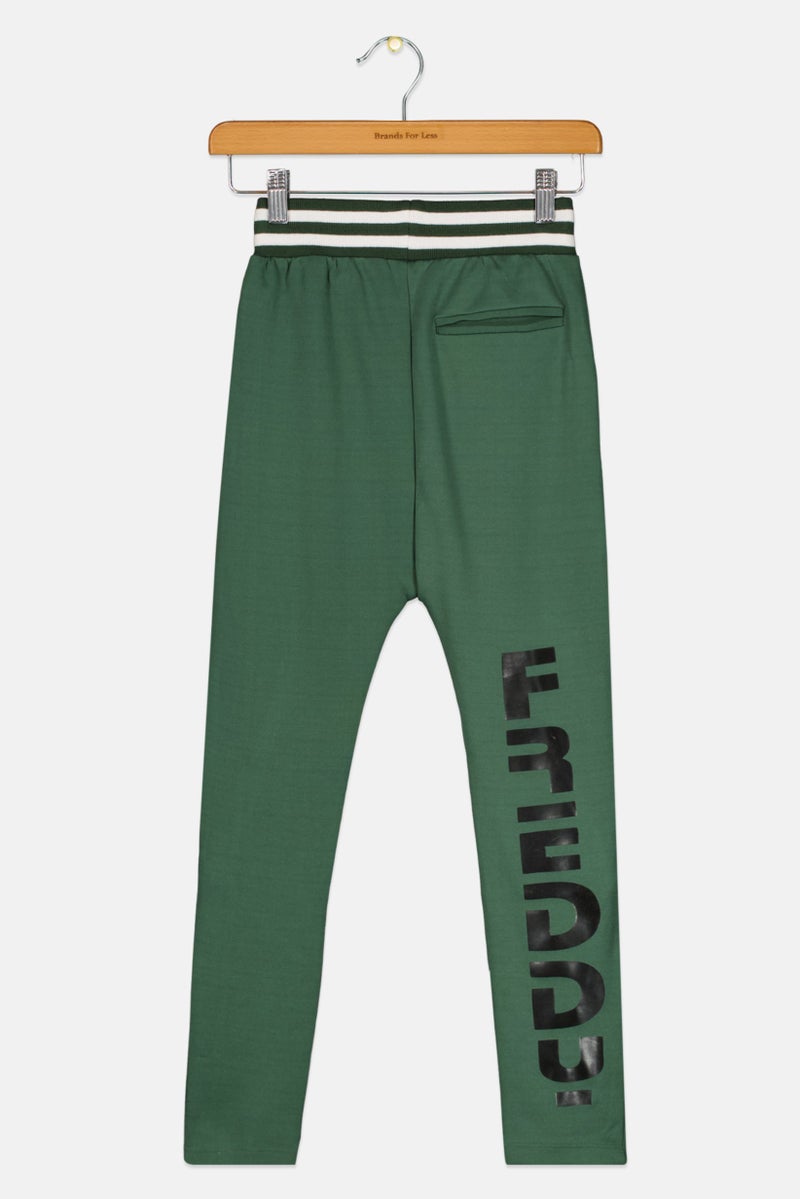 FREDDY Kids Girl Sportswear Pull On Outdoor Leggings, Green - Image 2