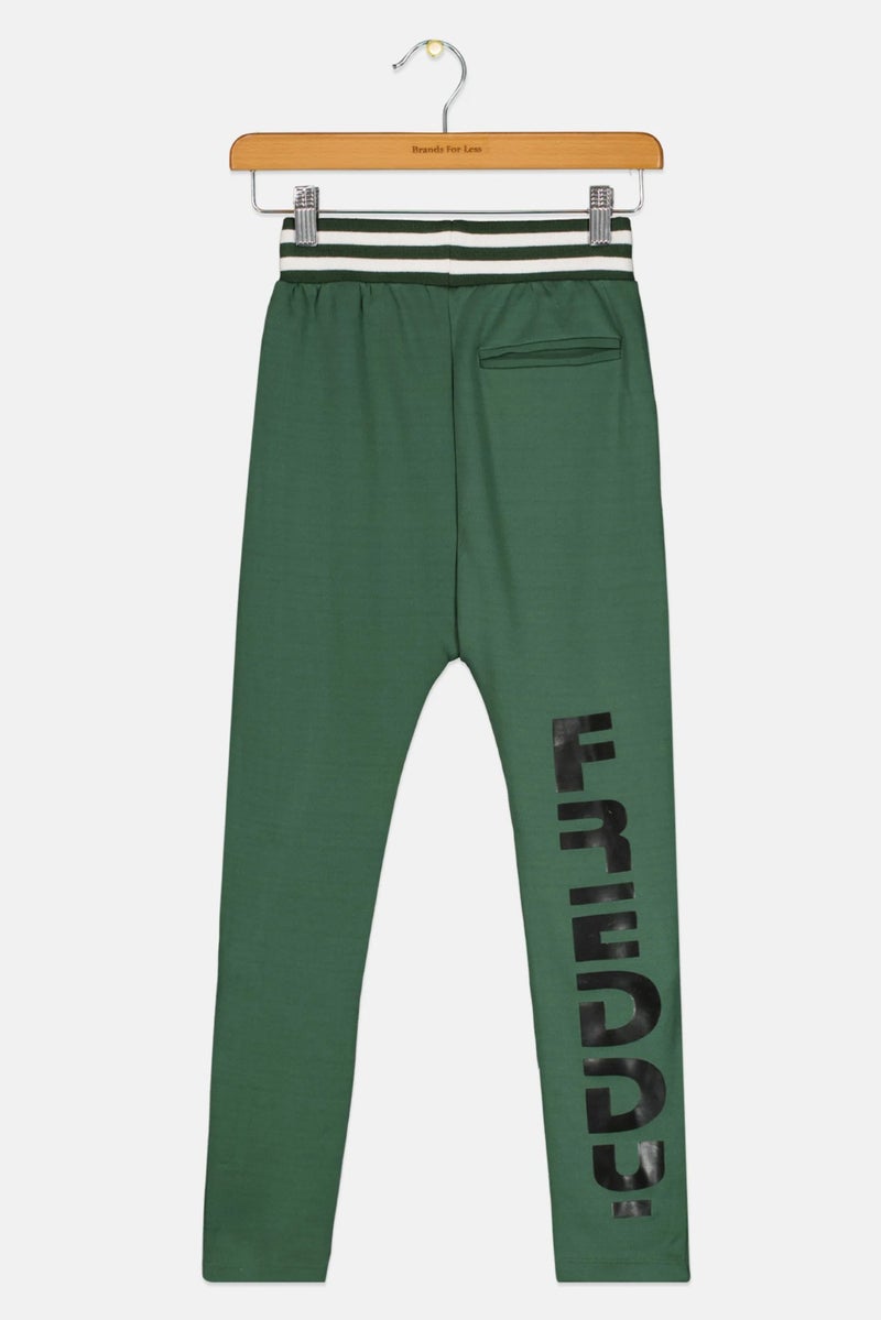 FREDDY Kids Girl Sportswear Pull On Outdoor Leggings, Green - Image 3