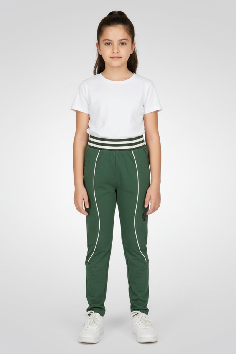 FREDDY Kids Girl Sportswear Pull On Outdoor Leggings, Green - Image 1