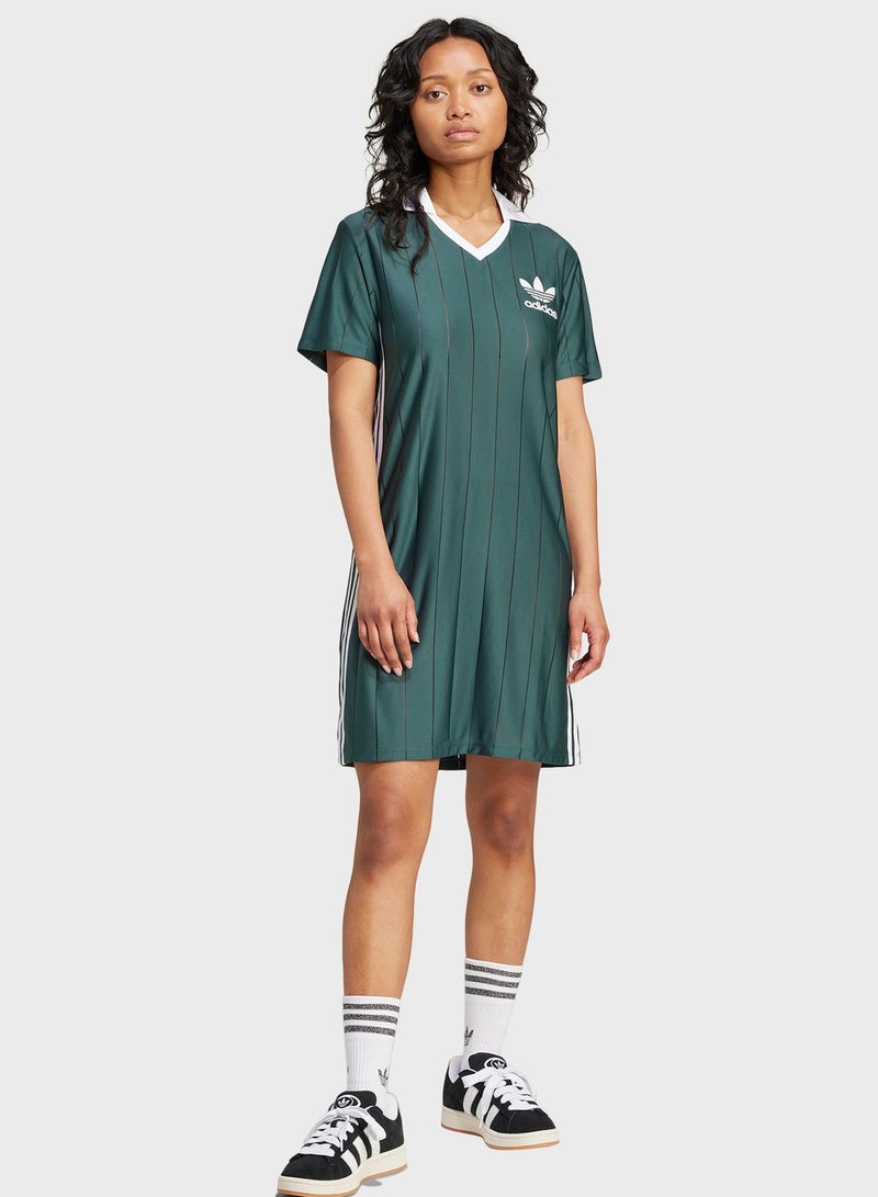 adidas Originals Striped Jersey Dress - Image 1