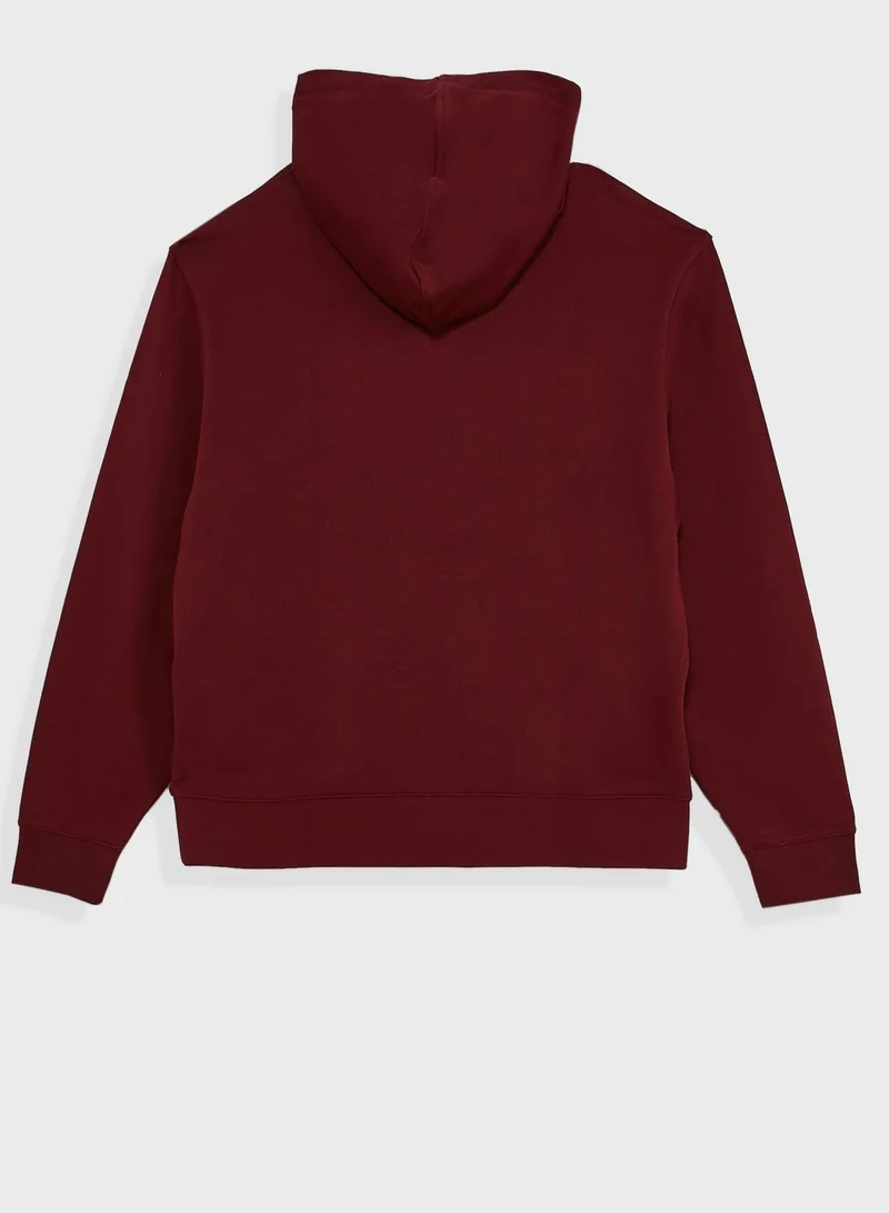 LACOSTE Drawstring Logo Detail Hoodie