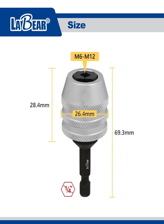 LABEAR Interchangeable Tap Chuck, Adjustable Tap Socket (6.35mm M3~M8) - Image 2