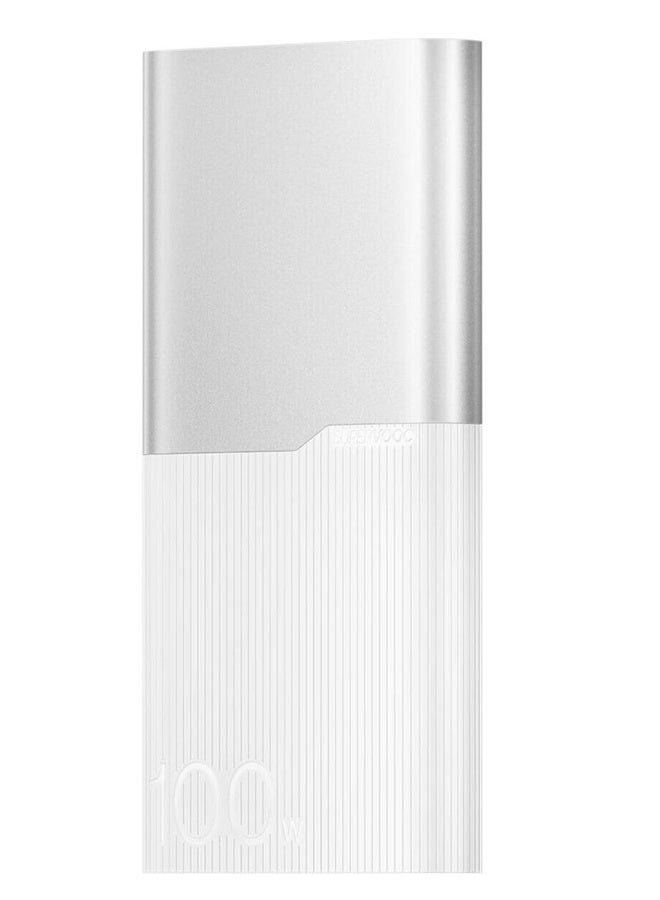 Fast Charging 12000 mAh Power bank With USB-C And USB-A Port Silver White - Image 3