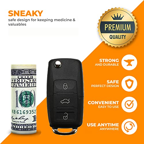 Secret Stash Fake Car Key Diversion Safe - Hidden Secret Compartment Stash it Box Discreet Decoy Car Key Fob to Hide Store Money, Jewelry Small Container to Keep Valuables Safe in Plain Sight Storage Keychain (1) - Image 2