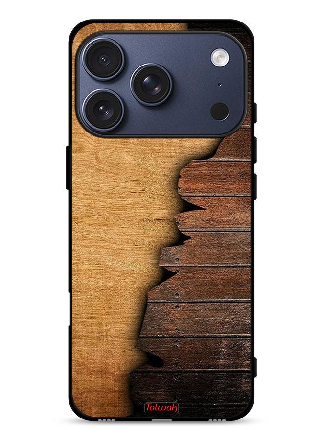 Tolwak Apple iPhone 17 Pro Protective Case Cover Vintage Wood Pattern - Image 1