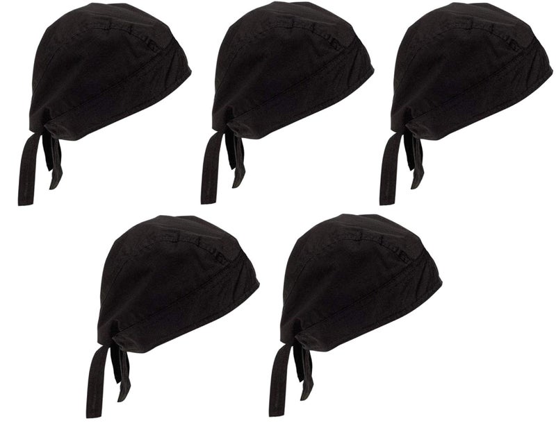 Zacharias Anti Pollution Head Scarf/Bandana for Cycling/Biking Under Helmet (Pack of 5) (Light Cotton) Black - Image 1