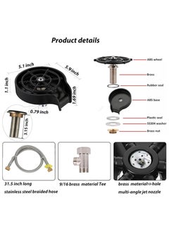 Arabest Glass-Rinser for Kitchen-Sink-Glass-Washer Cup-Washer for Sink-Cup-Rinser-Sink-Attachment - Cup-Cleaner-Sink-Bottle-Washer, Black  - Image 4