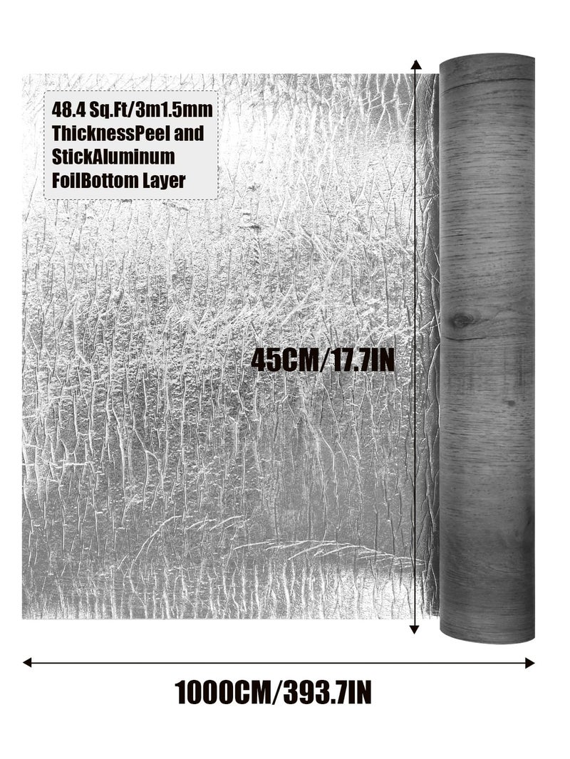 Chejiaye Luxury Thicken Wood Grain Peel and Stick Floor Tiles Self-Adhesive Vinyl Flooring Roll-DIY Easy for Wall and Floor,Hard Surface/Waterproof/Anti Slip (Gray Vinyl Flooring, 17.72 "W x 393.7" L) - Image 5