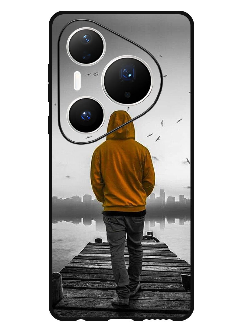 Theodor Case Compatible with Huawei Pura 80 Pro Plus 6.8 Inch Protection Shockproof Bumper Cover Sad Boy Walking - Image 1