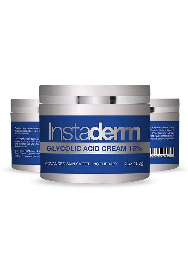 Instaderm Glycolic Acid 15% Anti-Aging Cream- Alpha Hydroxy Facial Moisturizer Reduces the Appearance of Fine Lines, Wrinkles, Age Spots, Dark Spots & Scars. Exfoliates & Smoothes Skin Texture & Tone. - Image 1