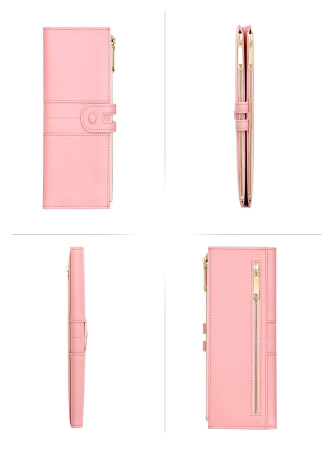 YOUBDM Slim Wallets for Women PU Leather Card Holder Wallet Large Capacity Bifold Clutch Wallet with Double Zipper Pocket - Image 5