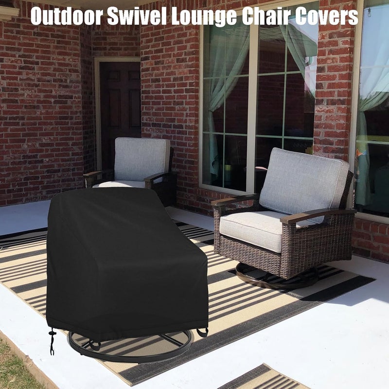 Oslimea Outdoor Swivel Chair Covers Waterproof, 2 Pack Patio Chair Covers for Outdoor Furniture Heavy Duty Lawn Furniture Covers for Winter, 39"W x 37"D x 38"H - Image 5