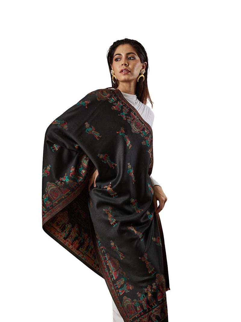 Pashmoda Women Pari mahal Kaani Wool Blend Stole (Size : 71X203 CM) - Image 1