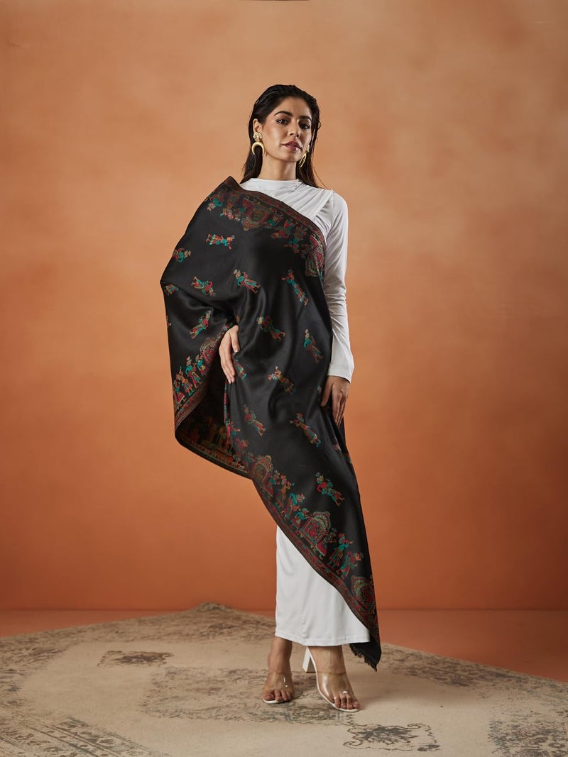 Pashmoda Women Pari mahal Kaani Wool Blend Stole (Size : 71X203 CM) - Image 3