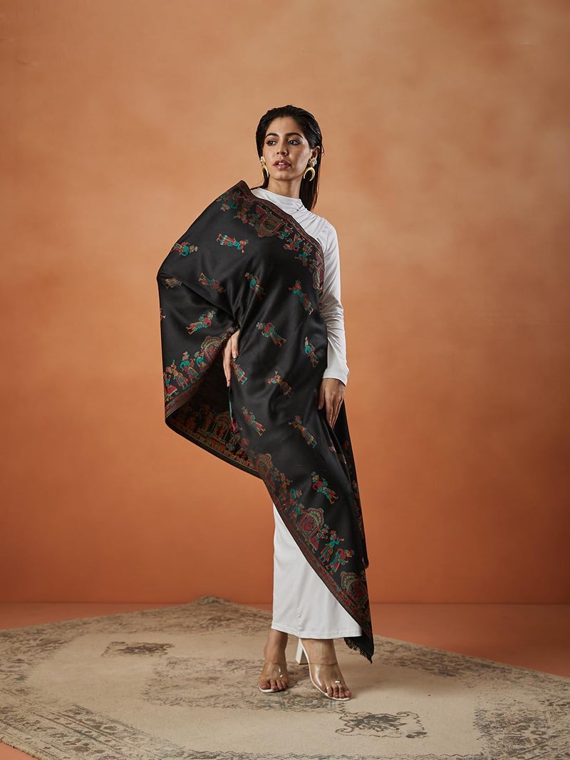 Pashmoda Women Pari mahal Kaani Wool Blend Stole (Size : 71X203 CM) - Image 2