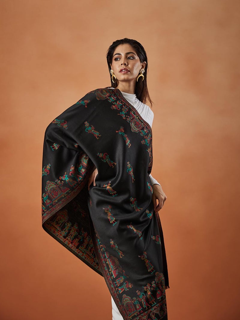 Pashmoda Women Pari mahal Kaani Wool Blend Stole (Size : 71X203 CM) - Image 4