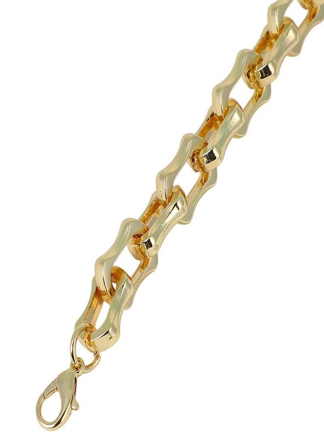 SOHI Women The Bracket-Link Chain Bracelet | California Gold Colour | One-Size | Metallic Alloy Material | Lobster Clasp Closure | Bracelet For Casual - Image 5