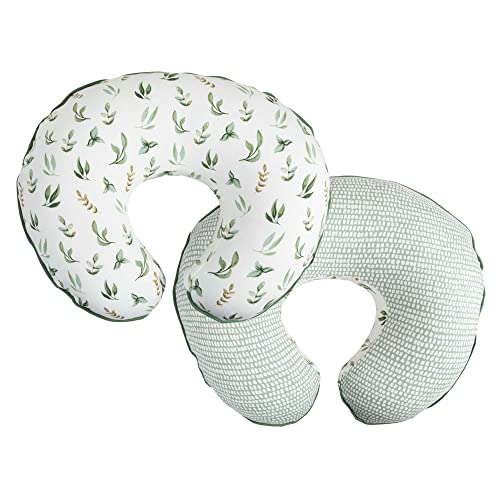 boppy Boppy Nursing Pillow Cover 100 Organic Cotton Green Little Leaves Fits The Original Support Pillow for Breastfeeding and Bottle Feeding Cover Only